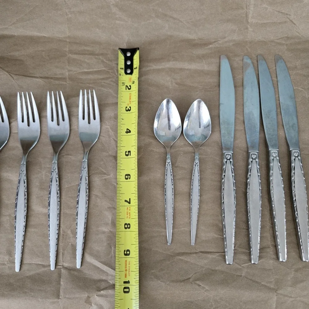 Oneida Community VENETIA Stainless Steel Burnished Finish Flatware 15 Pieces
